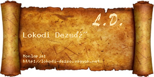 Lokodi Dezső névjegykártya